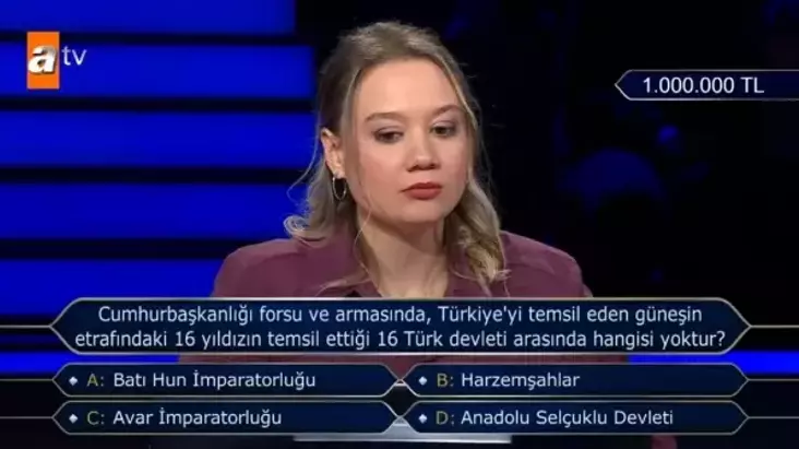 Cumhurbaşkanlığı forsu ve armasında, Türkiye’yi temsil eden güneşin etrafındaki 16 yıldızın temsil ettiği 16 Türk devleti arasında hangisi yoktur?