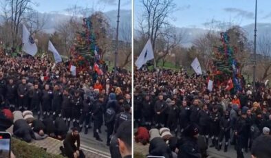 Yıldız Teknik Üniversitesi’nde yılbaşı ağacının önünde kavga çıktı